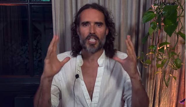 <p>Russell Brand calls on followers to support his Rumble channel </p>