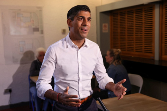 <p>Prime Minister Rishi Sunak during a visit to Wormley Community Centre in Hertfordshire</p>