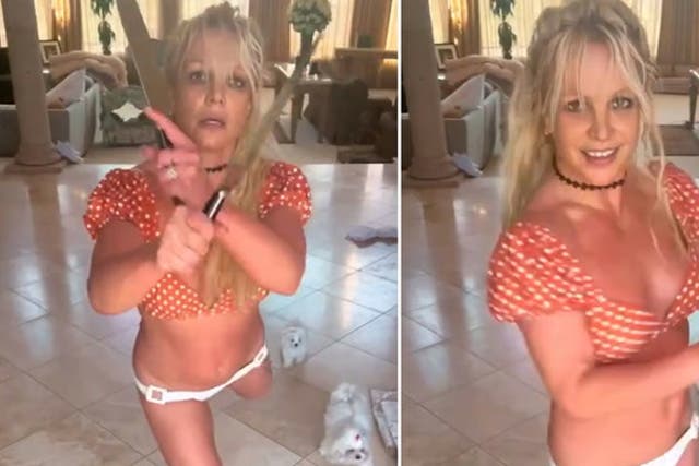 <p>Britney Spears dances with ‘carving knives’ in new Instagram video</p>