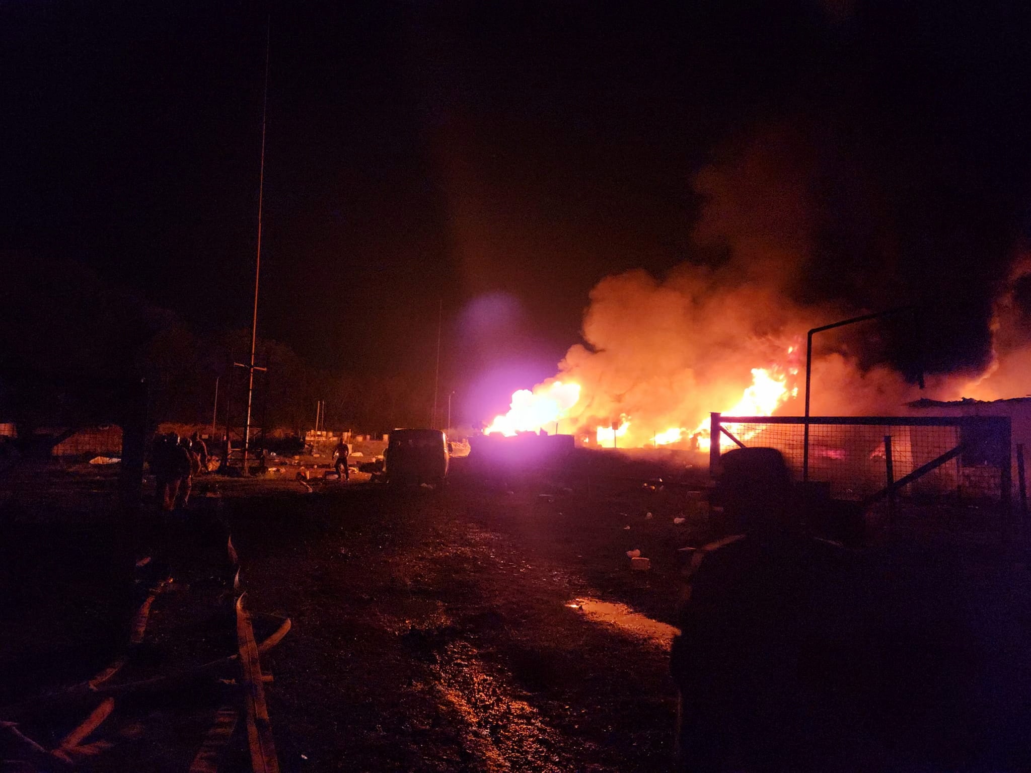 Explosion in a gasoline warehouse near the Stepanakert-Askera highway in Berkadzor, Nagorno-Karabakh