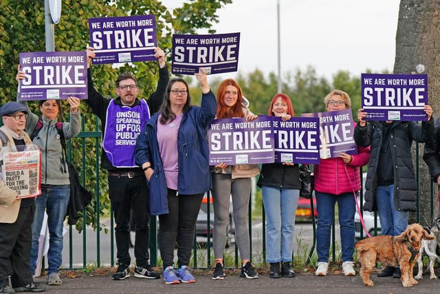 School support workers are taking strike action (Jane Barlow/PA)