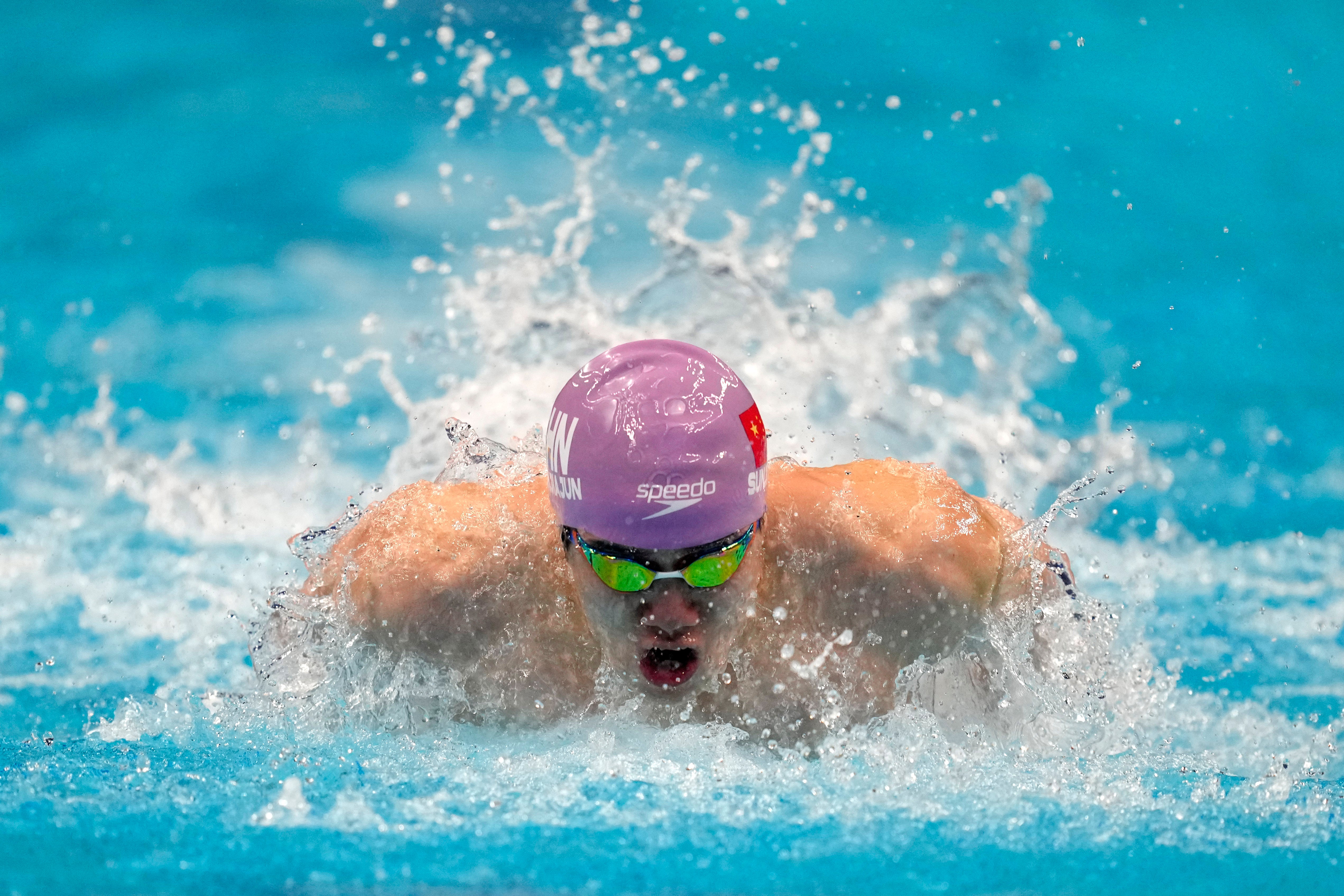 APTOPIX China Asian Games Swimming