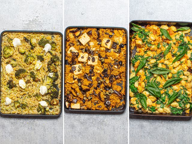 <p>One-pan recipes also reduce food waste and use less energy </p>