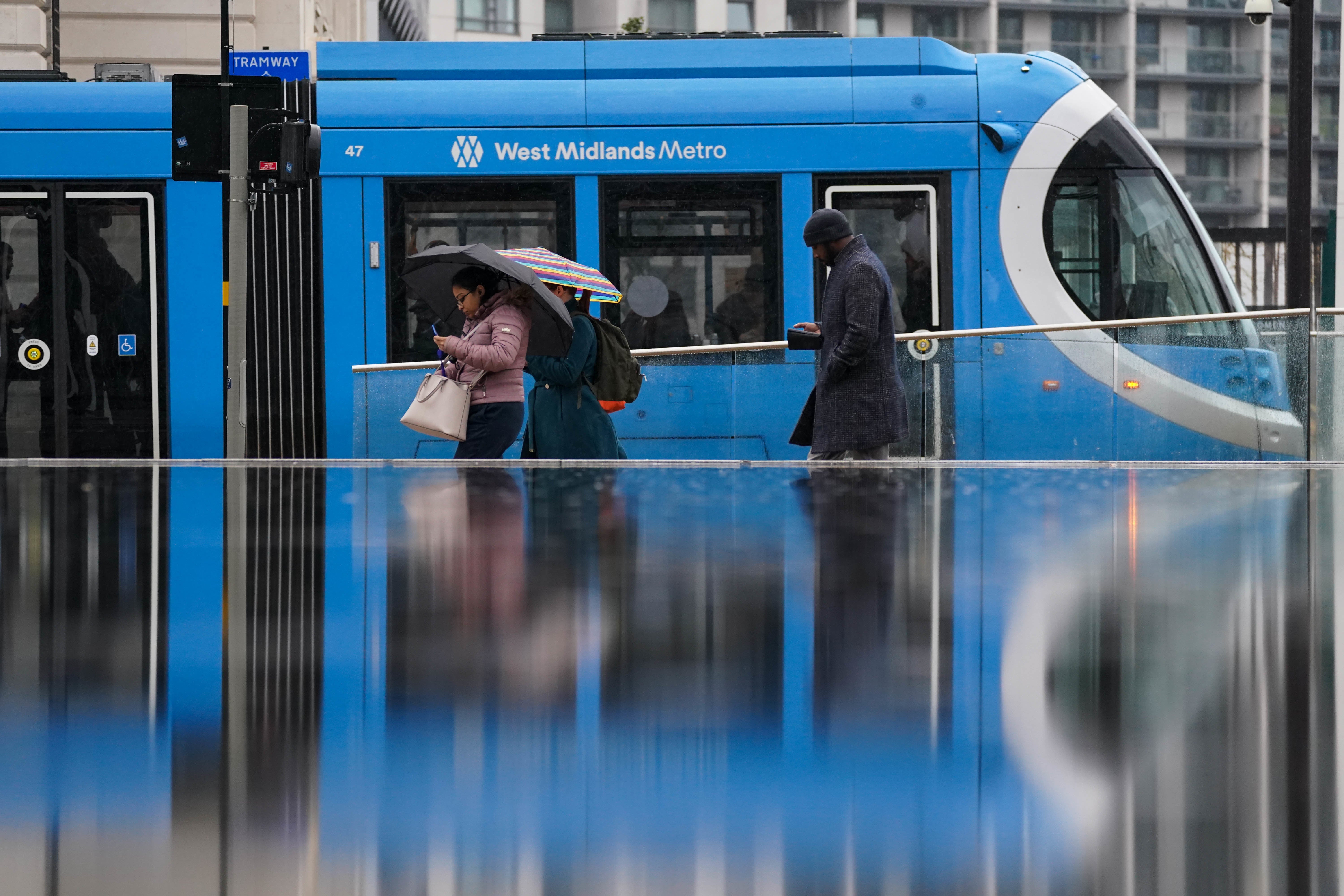 A wet morning in Centenary Square, Birmingham