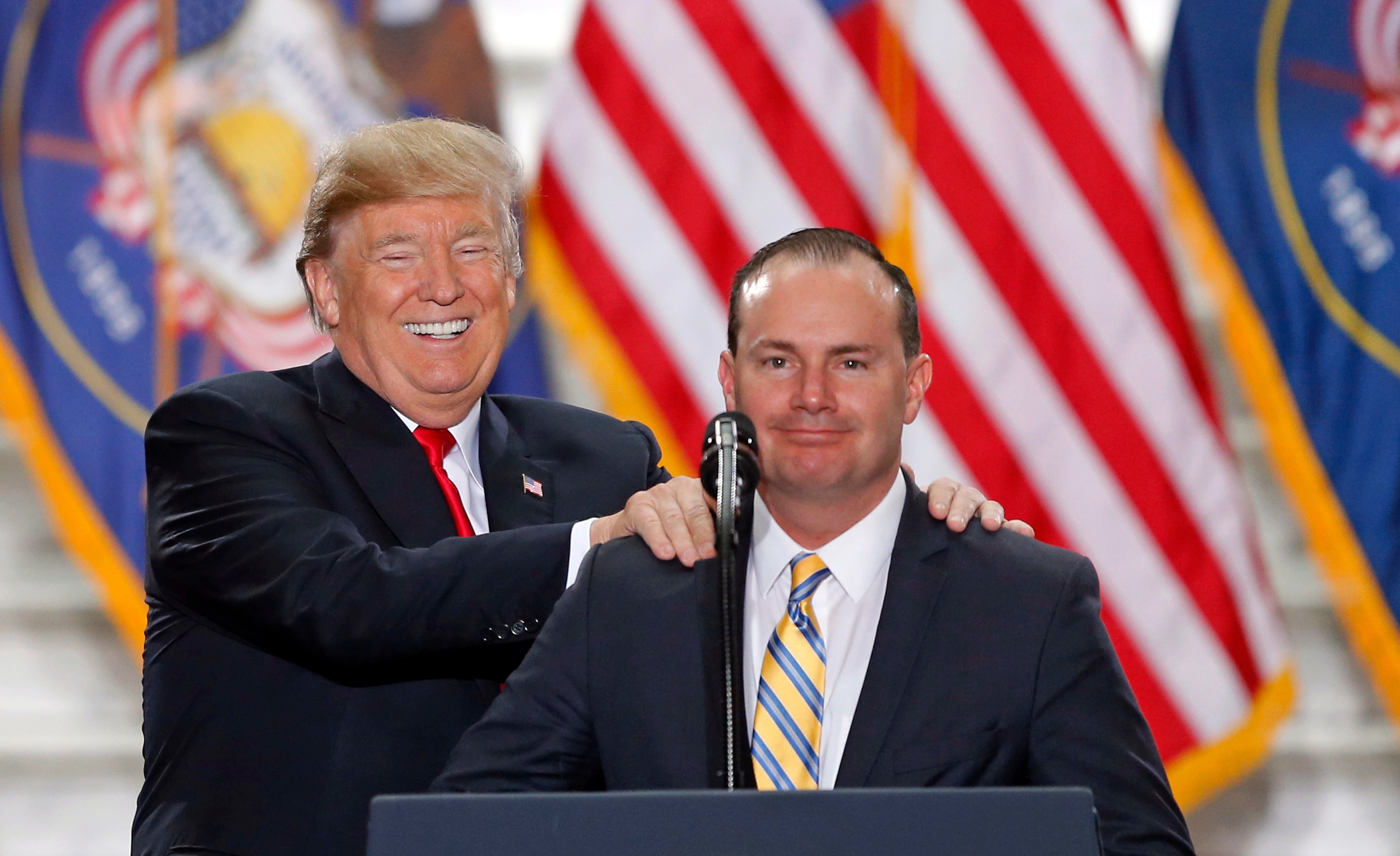 Utah Senator Mike Lee and Trump, pictured in 2017, have grown close to one another over the years