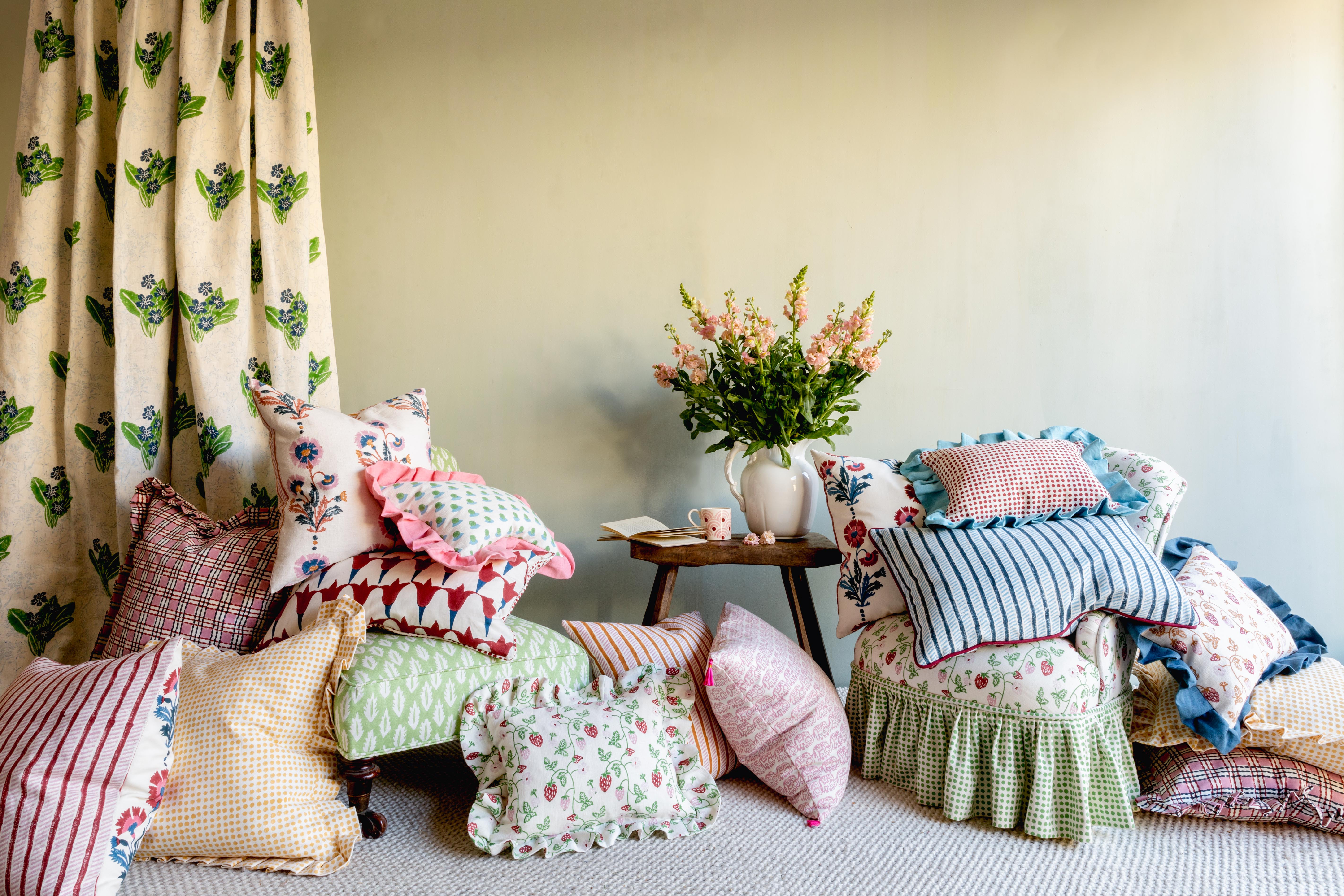 Molly Mahon’s cushions can liven up understated furniture