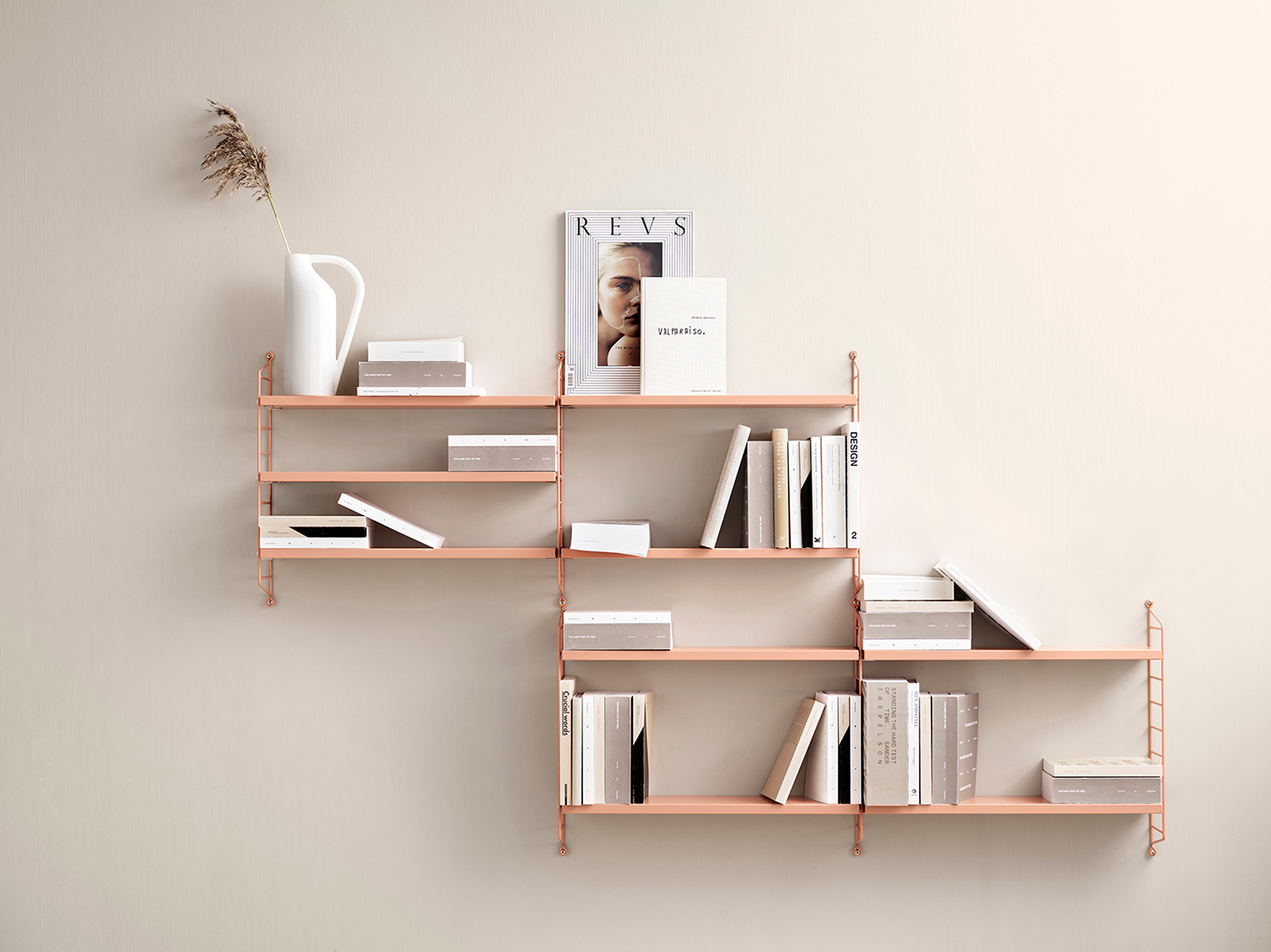 The String Pocket shelves can be a great way to add colour to a plain wall
