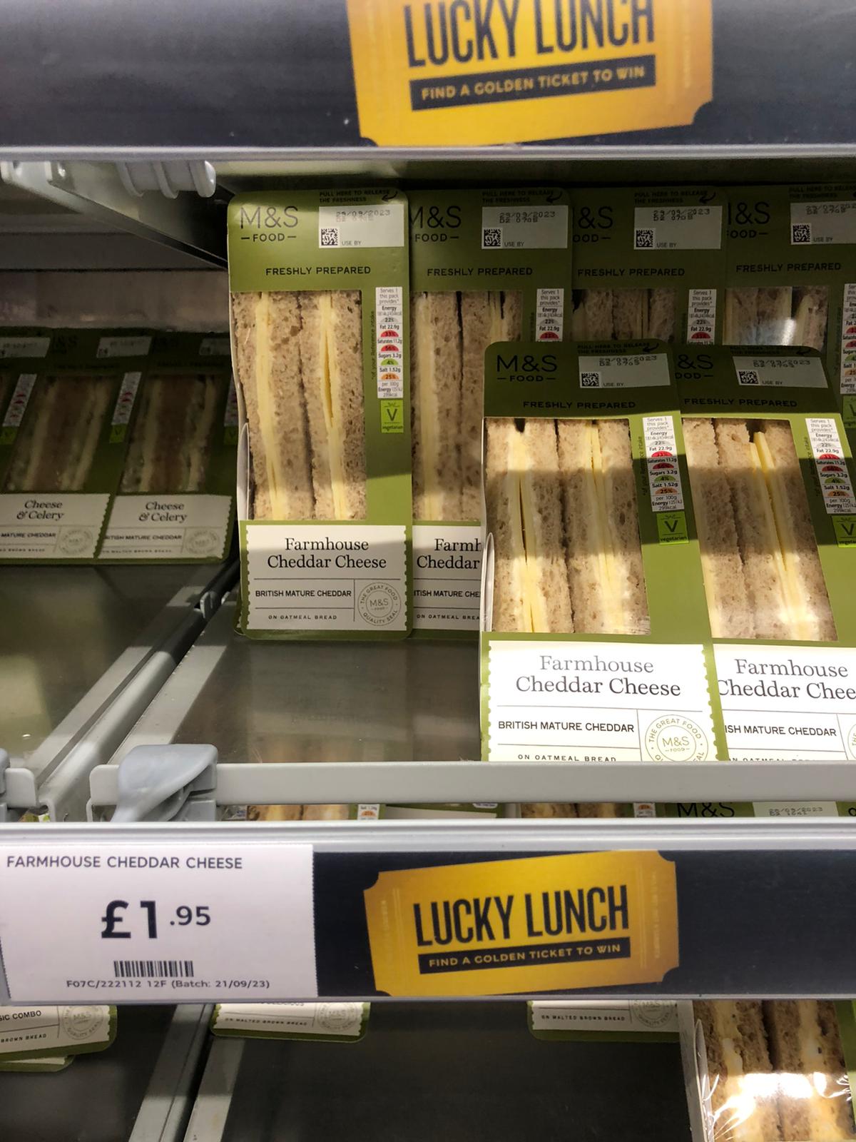 A simple cheese sandwich costs ?1.95 at Marks and Spencer