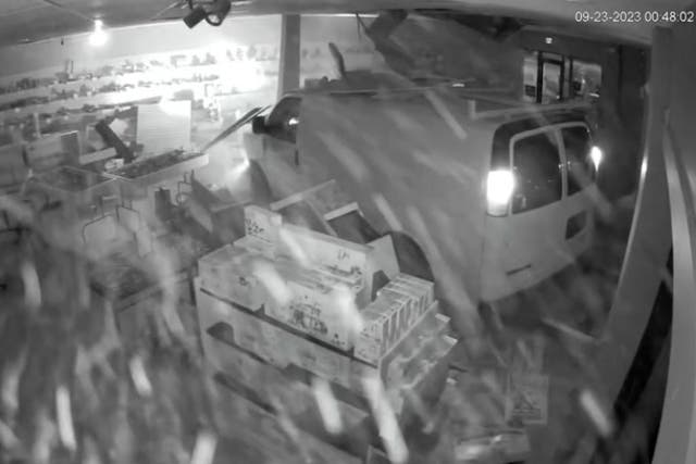 <p>CCTV captures van crashing into Lego store causing extensive damage.</p>
