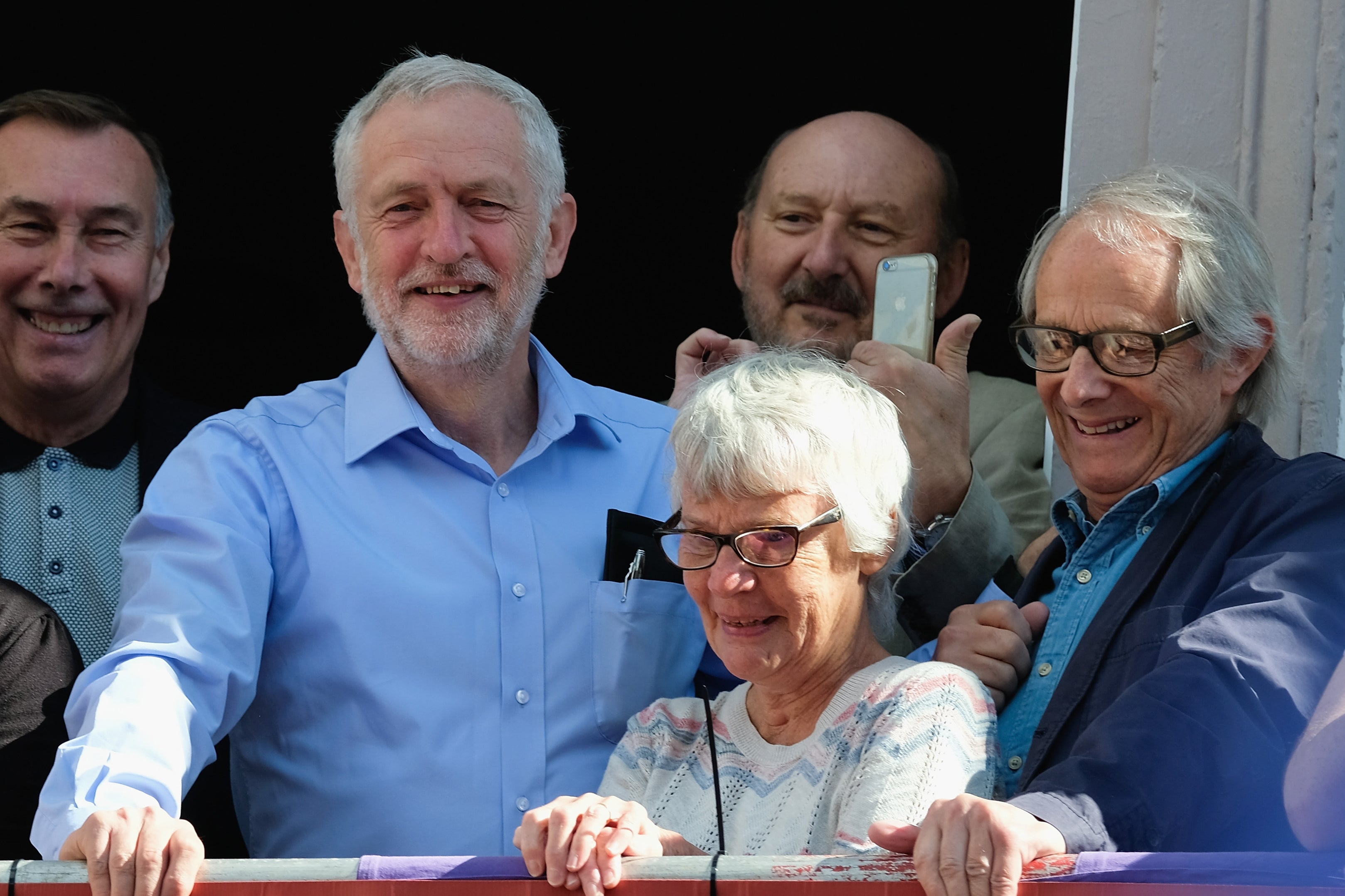 Loach appears with then-Labour leader Jeremy Corbyn at the Miners Gala in Durham in 2017