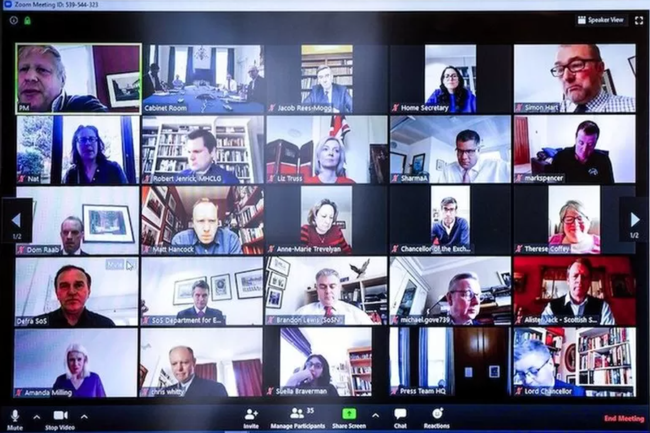 The UK government, under the leadership of Boris Johnson, used Zoom to hold cabinet video conferences in March 2020