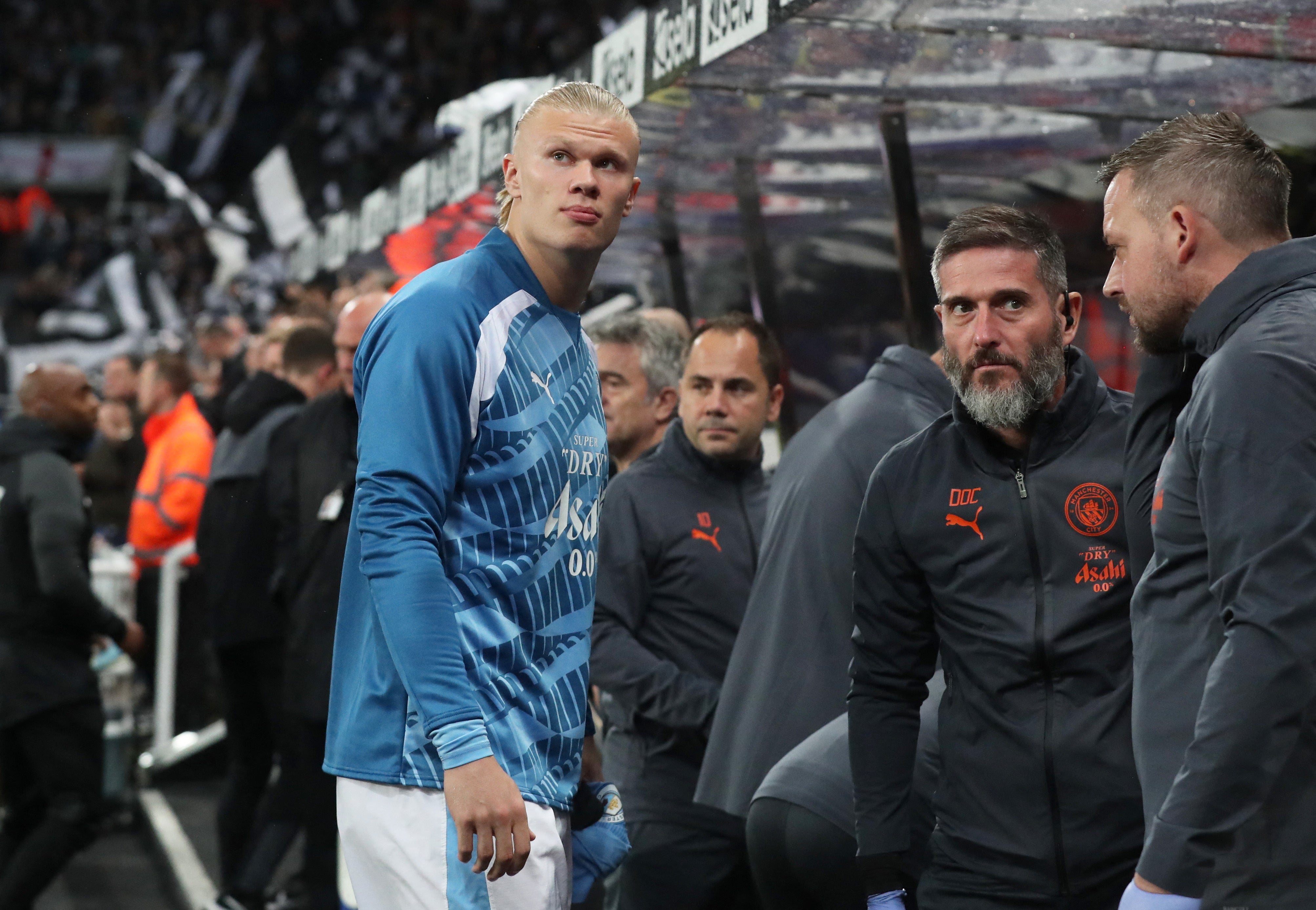 Erling Haaland remained on the bench as Man City were knocked out of the Champions League