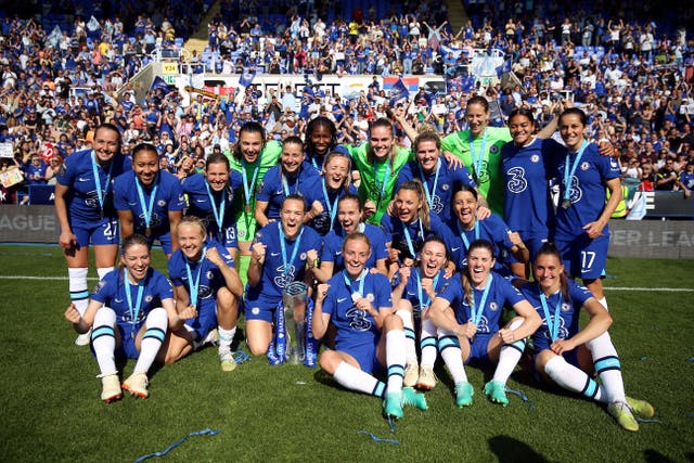 Chelsea are looking to secure a fifth successive Women’s Super League title this season (Nigel French/PA)