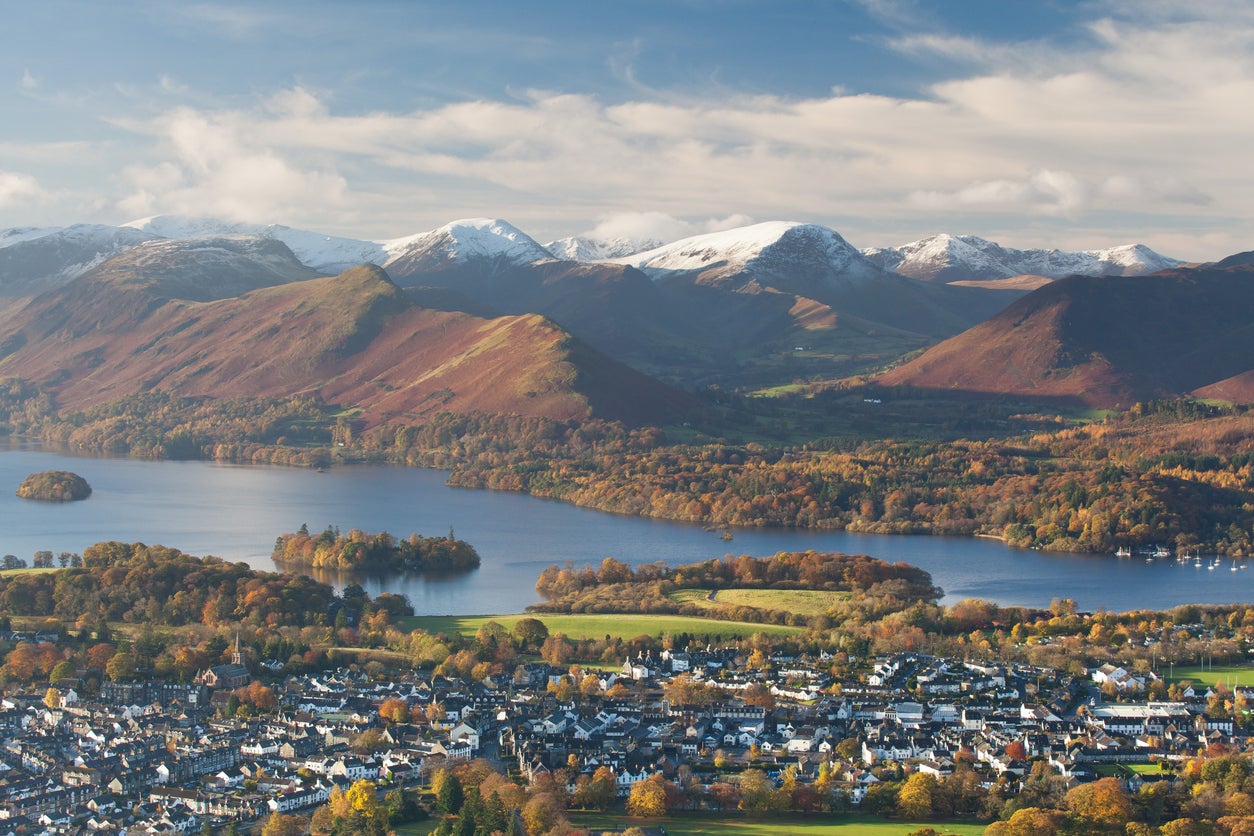 Keswick is surrounded by mountains such as Skiddaw