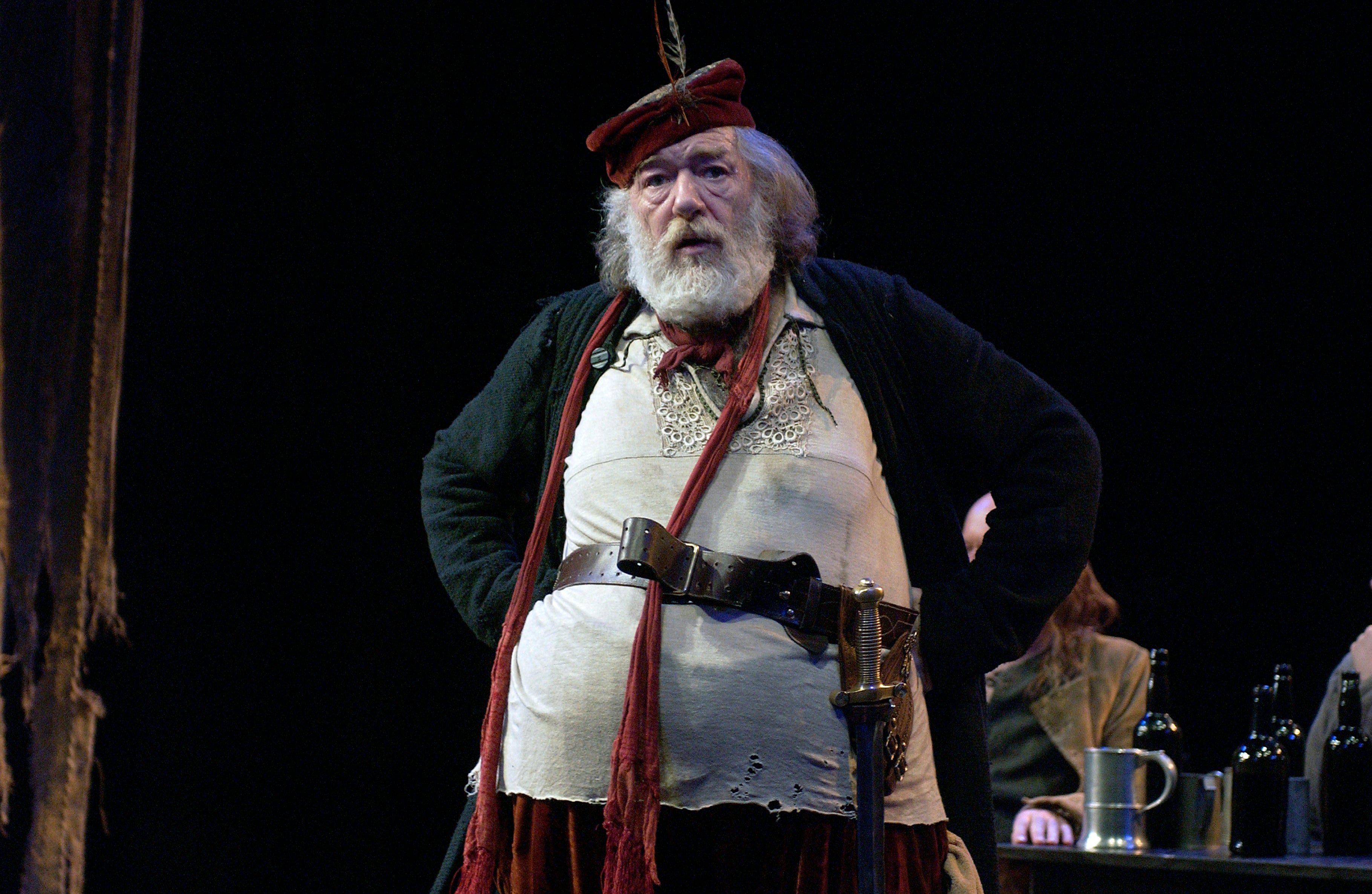 On stage as Falstaff in ‘Henry IV Part 1’ at the National Theatre