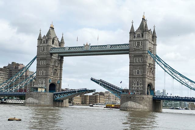<p>Tower Bridge was not down when the crossing became stuck on Thursday </p>