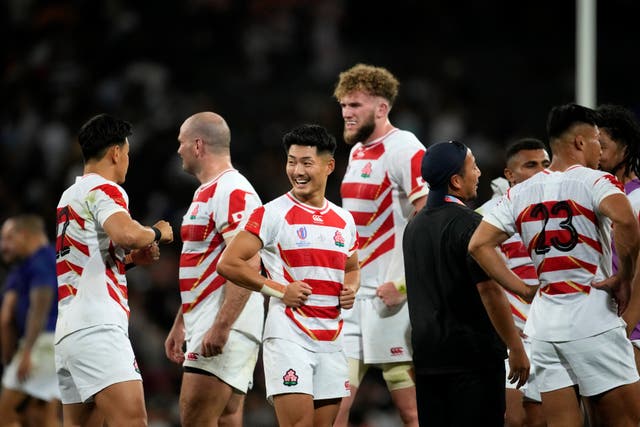 <p>Japan remain in contention for the knockout stage after their win over Samoa </p>