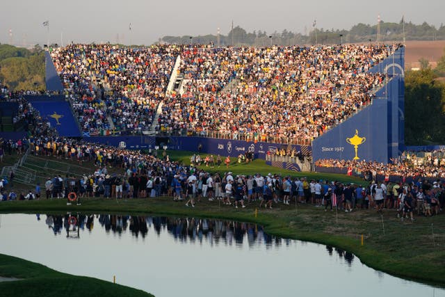 The crowds were out early for the start of the Ryder Cup in Rome (PA)