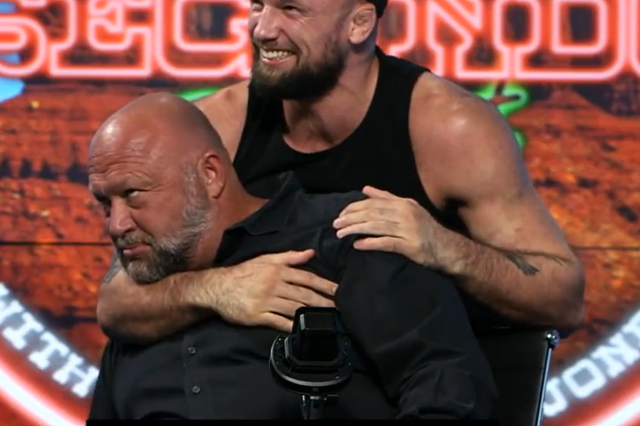 <p>Alex Jones is choked by a martial arts star after pleading him to do it</p>