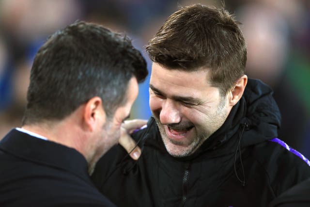 Marco Silva (left) respects Maurcio Pochettino (right) ahead of their west London clash on Monday (Peter Byrne/PA)