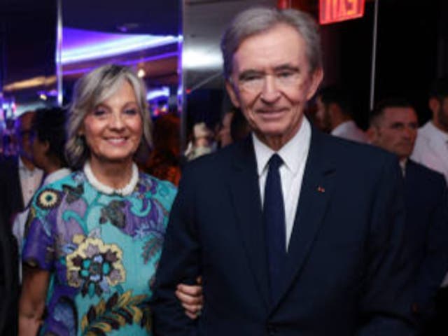 <p>Bernard Arnault, pictured with wife Helene, is being investigated by Tracfin  in France </p>