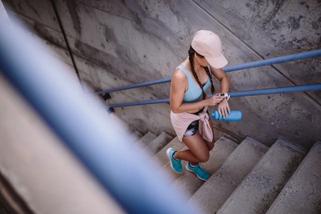 <p>Climbing stairs is great exercise — and helps heart health </p>