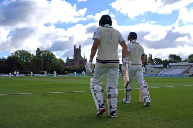 Middlesex’s Max Holden and Pieter Malan ready for action (David Davies/PA)