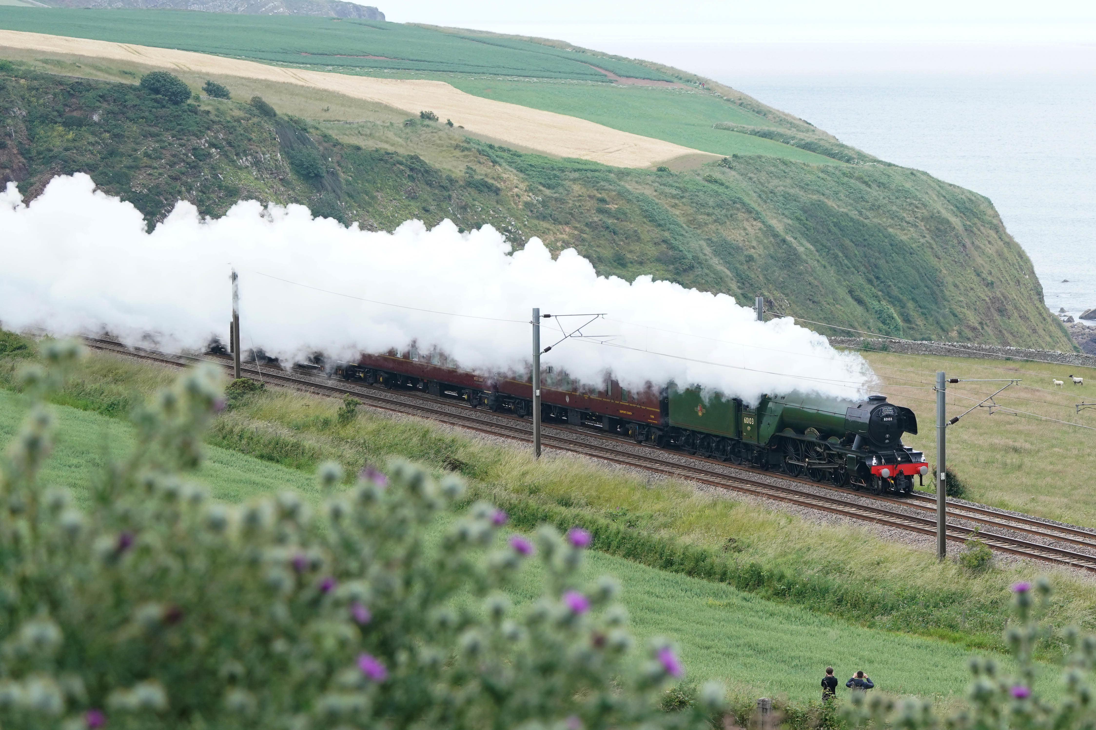 A spokesperson for the National Railway Museum confirmed one of the trains involved was the century-old Flying Scotsman (Owen Humphreys/PA)