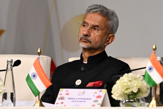 <p>India’s foreign minister S Jaishankar attends a press briefing on the sidelines of the G20 Leaders’ Summit in New Delhi</p>