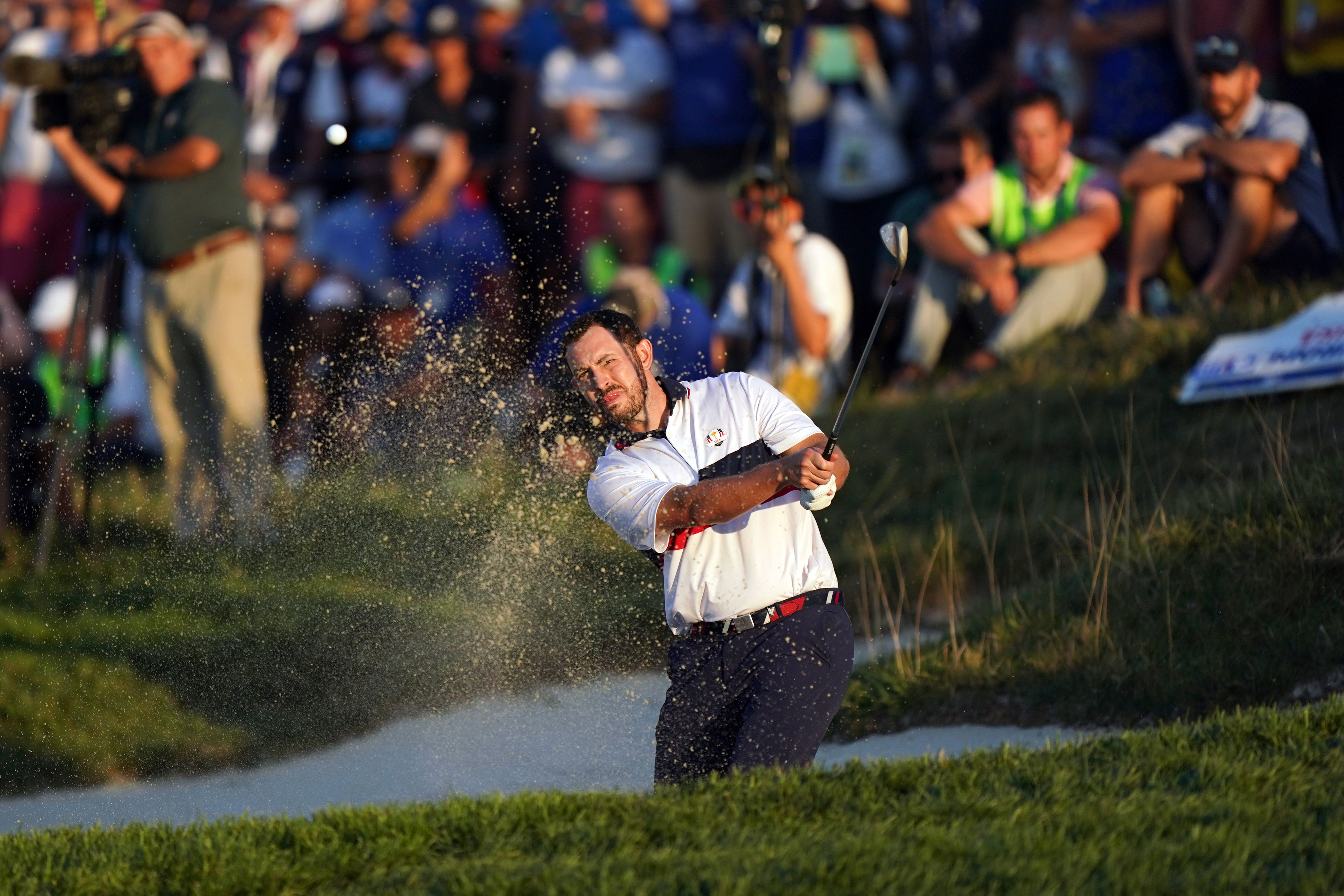 Patrick Cantlay during the fourballs on day two of the 44th Ryder Cup in Rome (Zac Goodwin/PA)