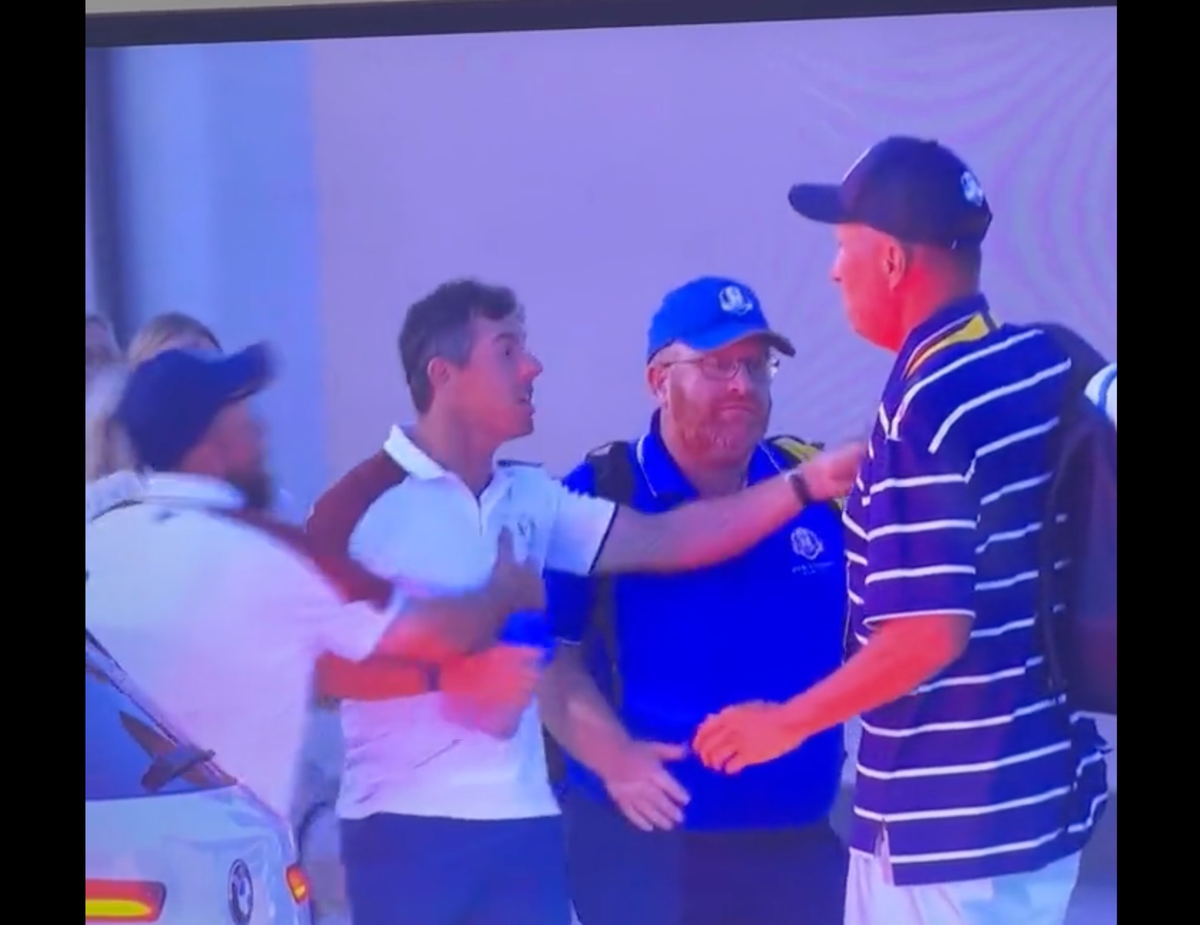 Rory McIlroy restrained in post-match confrontation at Ryder Cup