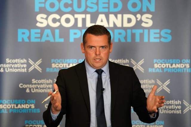 Scottish Conservative leader Douglas Ross will give a speech in Manchester on Sunday (Andrew Milligan/PA)