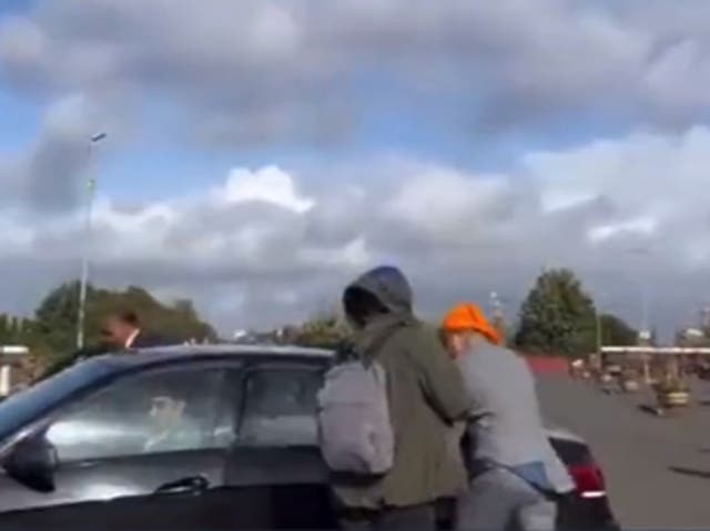 <p>Visuals of incident show Indian envoy Vikram Doraiswami leaving the venue in Glasgow after he was confronted by activists</p>