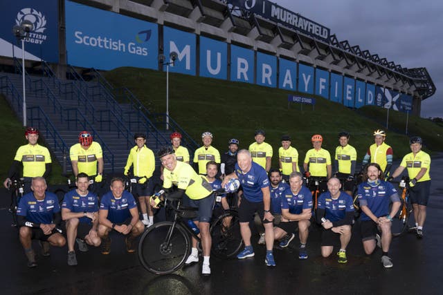 Starting in Edinburgh, the walk and cycle will see the team travel around 100 miles a day (Mark F Gibson/PA)