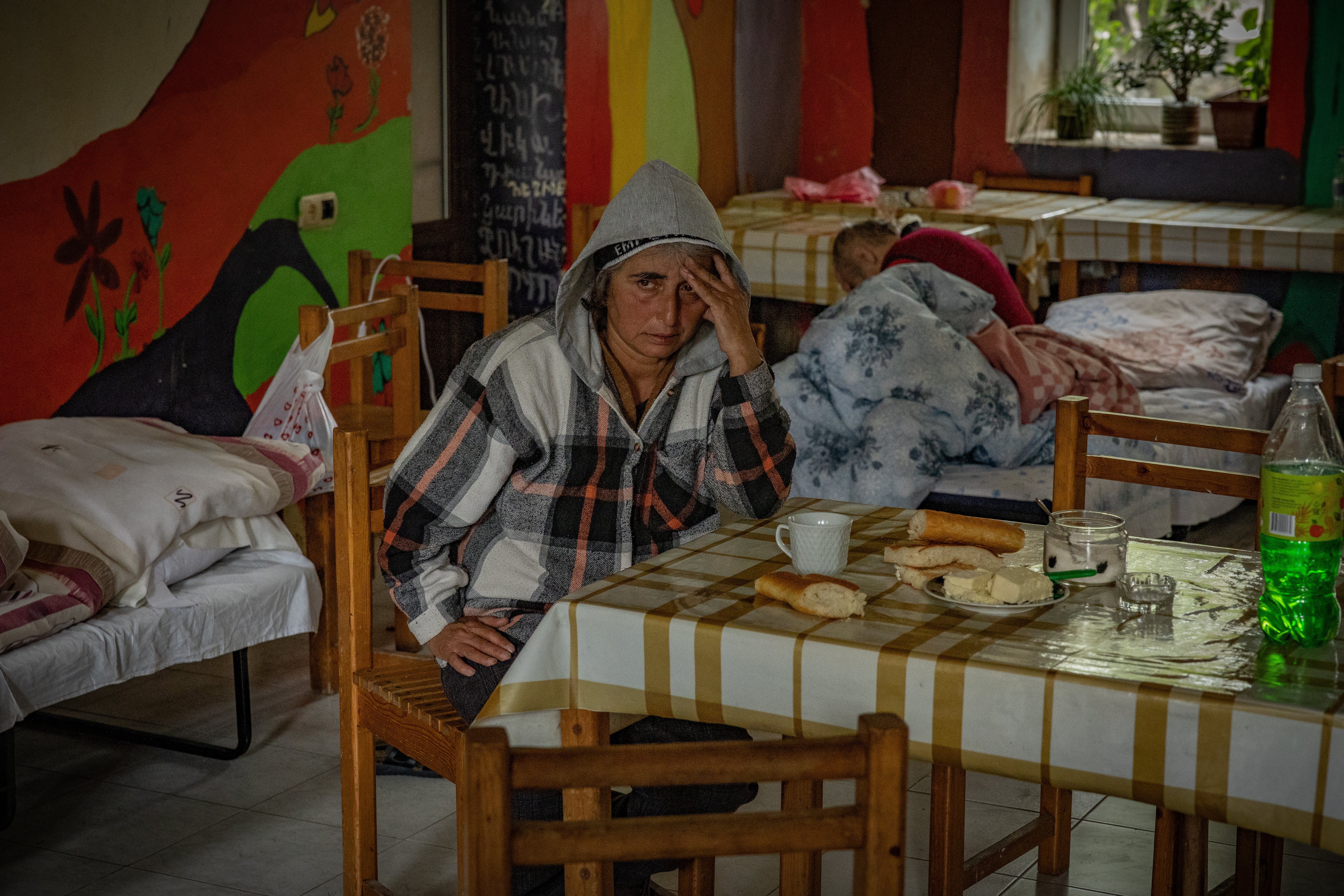 Armenian elderly and injured are camping in schools, hotels and NGO facilities after fleeing Nagorno-Karabakh