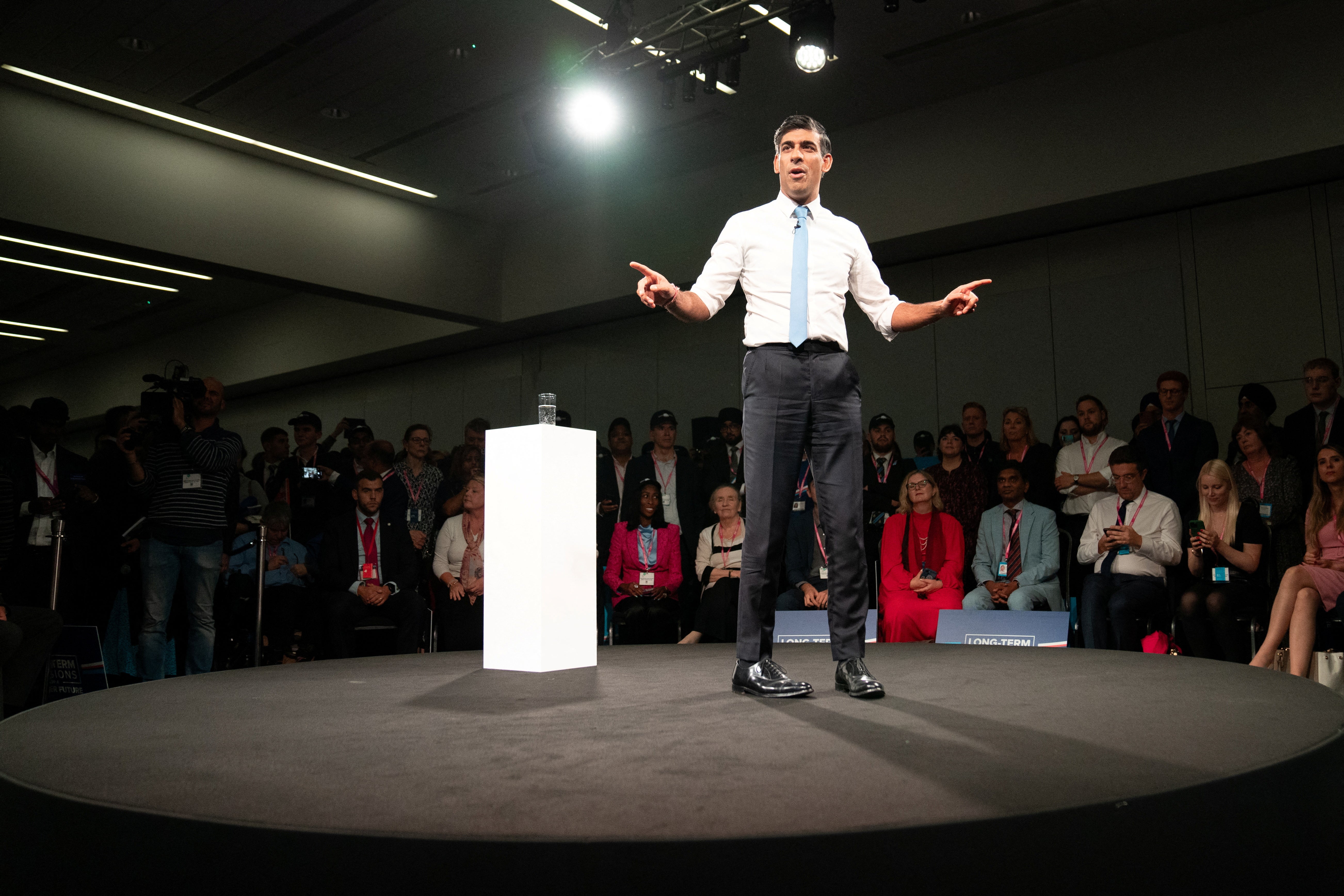 Rishi Sunak at a conference event for Tory members on Sunday night