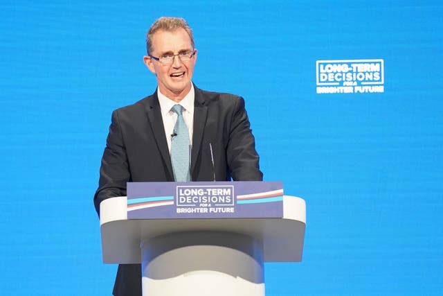 David TC Davies was speaking at the Conservative Party annual conference in Manchester (Stefan Rousseau/PA)