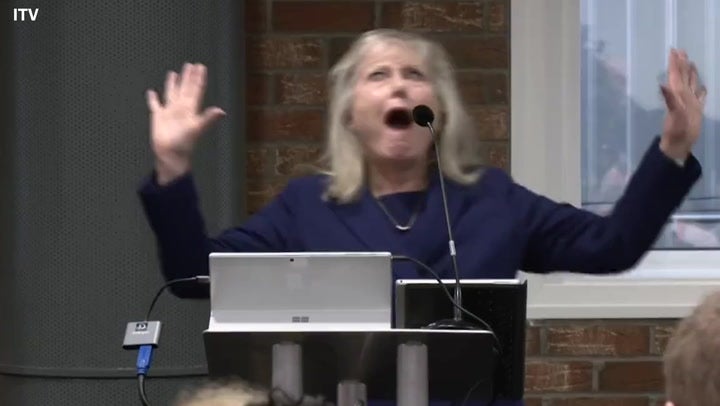 <p>Tory candidate Susan Hall accidentally says ‘I’ll be first female Labour mayor.’</p>