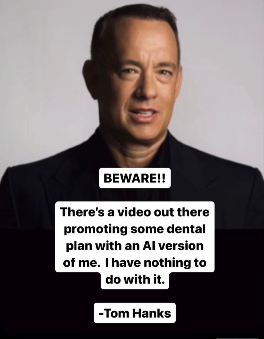 AI Tom Hanks in a new promotional video