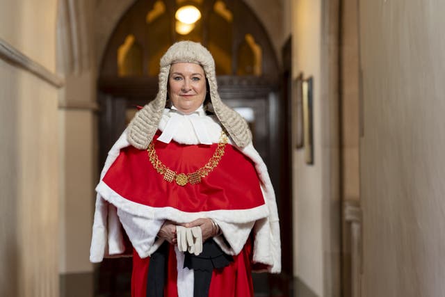 <p>Dame Sue Carr was made to look like a cross between Santa Claus and an ill-dressed bishop</p>