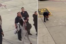 Plane passenger throws £5,000 in cash at ‘boyfriend’ on runway after ‘drunken row’