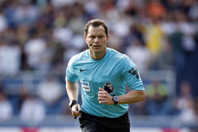 <p>Darren England, pictured, was the VAR who mistakenly cleared the decision to disallow a Liverpool goal on Saturday (Richard Sellers/PA)</p>