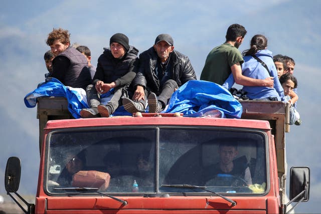 <p>Ethnic Armenians have been fleeing Nagorno-Karabakh</p>