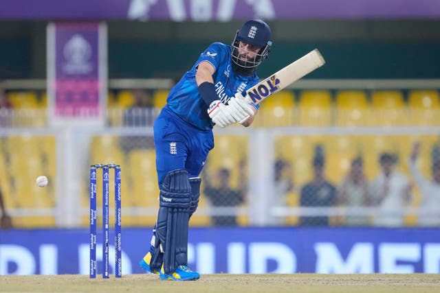 England’s Moeen Ali saw England to a four-wicket win over Bangladesh in their final World Cup warm-up game (Anupam Nath/AP))