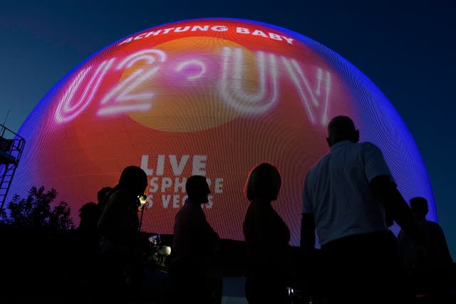 <p>The exterior of Las Vegas’s The Sphere arena ahead of a U2 concert </p>