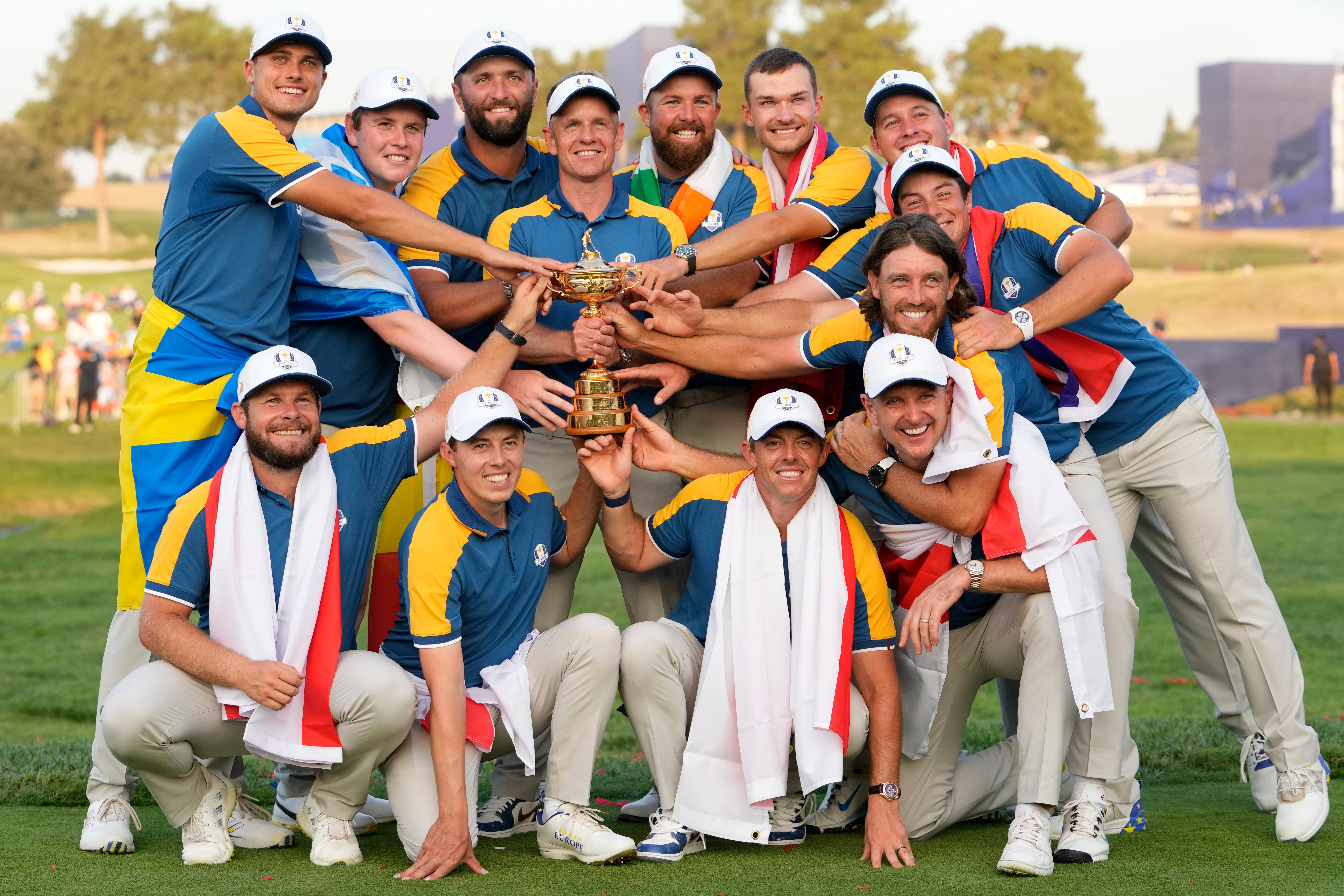 Europe celebrate winning the Ryder Cup on home soil. Now could they repeat the feat in the US?