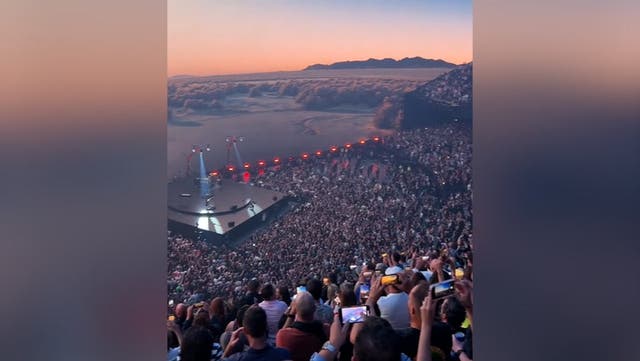 <p>Look inside Las Vegas sphere for first time as U2 perform concert.</p>
