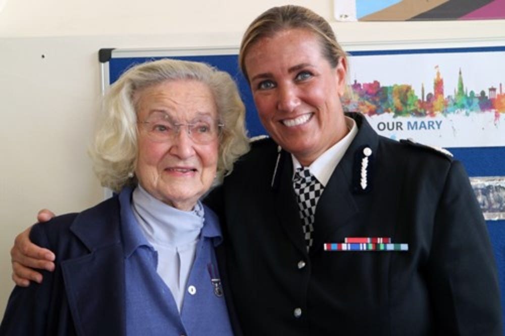 Mary d’Arcy Kincaid with Assistant Chief Constable Emma Bond (Police Scotland/PA)