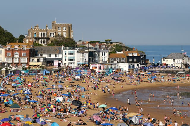 Despite the mixed weather conditions this summer, spending on UK-based staycations increased by 10% compared with the spring quarter of this year, analysis by Virgin Money suggests (Gareth Fuller/PA)
