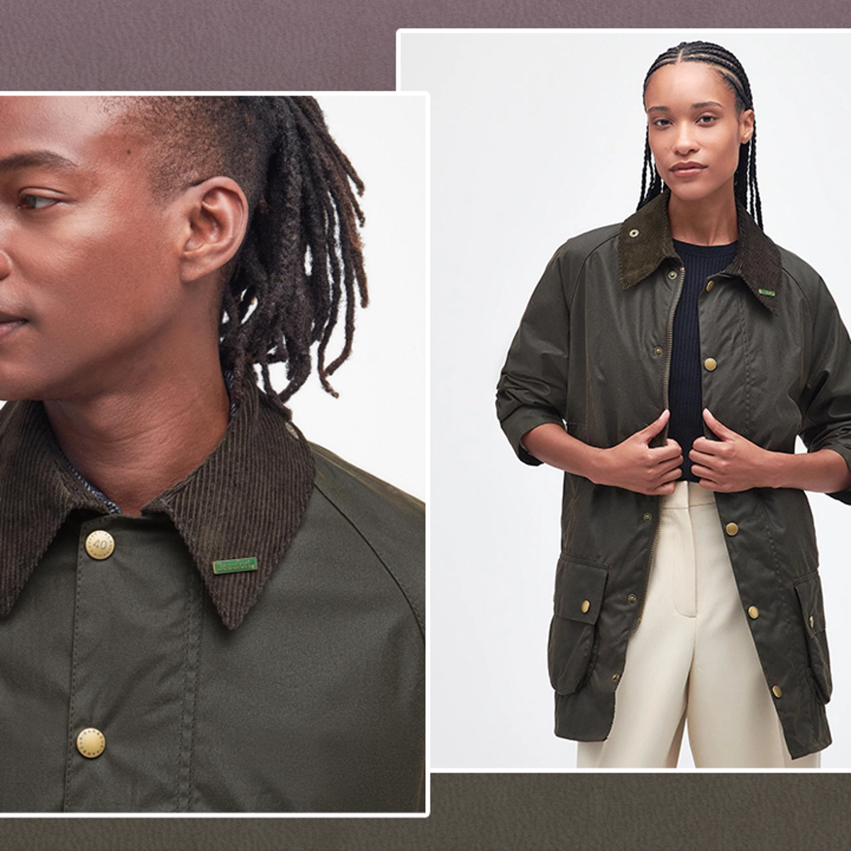 Oversized top barbour jacket